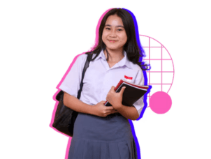 Girl holding books
